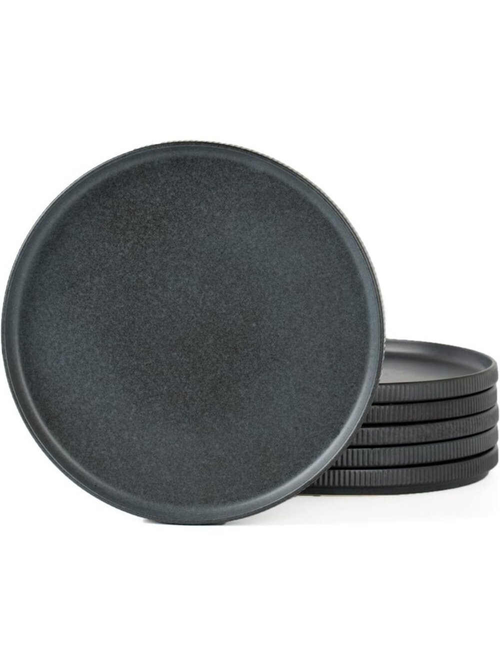 Elegant Matte Dark Charcoal Salad Plates Set of 6 - 10/8 Inch Dining Essentials